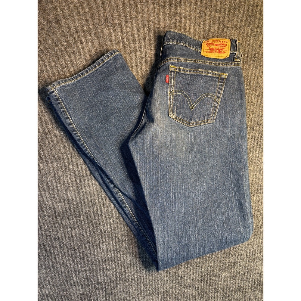 Levi's Bootcut Jeans Womens 10L Blue Denim Boho Faded Red Tab Riveted Pockets